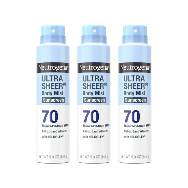 3-Pack Neutrogena Ultra Sheer Dry Touch Sunscreen Spray, SPF 70