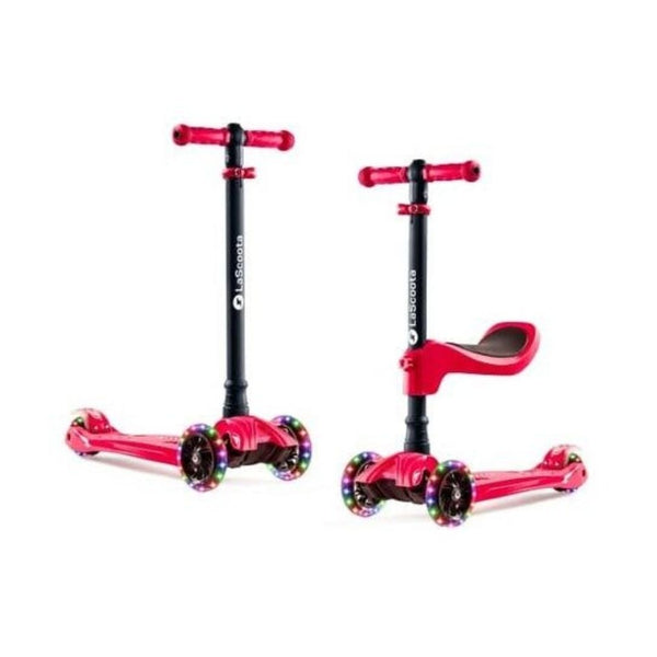 2-in-1 Kids Kick Scooter With Seat & LED Wheels