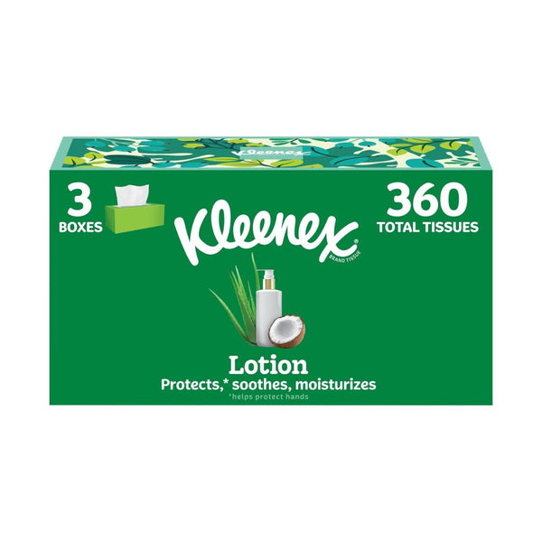 9 Flat Boxes Kleenex Lotion Facial Tissues
