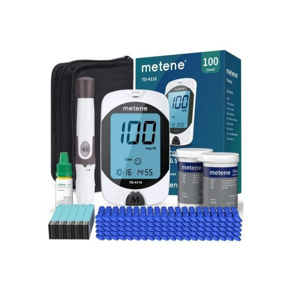 Metene Blood Glucose Monitor Kit With 100 Test Strips