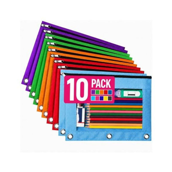 10 Pencil Pouches For 3 Ring Binders