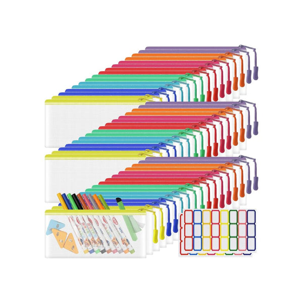 48 Pack of Mesh Zipper Pouch Bags
