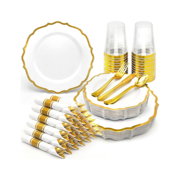 175-Pcs Plastic Dinnerware Set