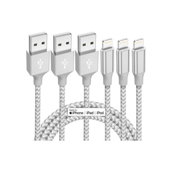 3-Pack 10ft Lightning Charging Cables