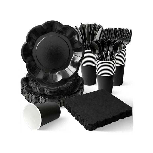 175 Pcs Scalloped Paper Dinnerware Set (2 Colors)