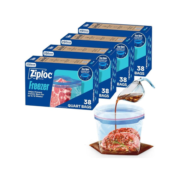 152 Ziploc Quart Freezer Bags