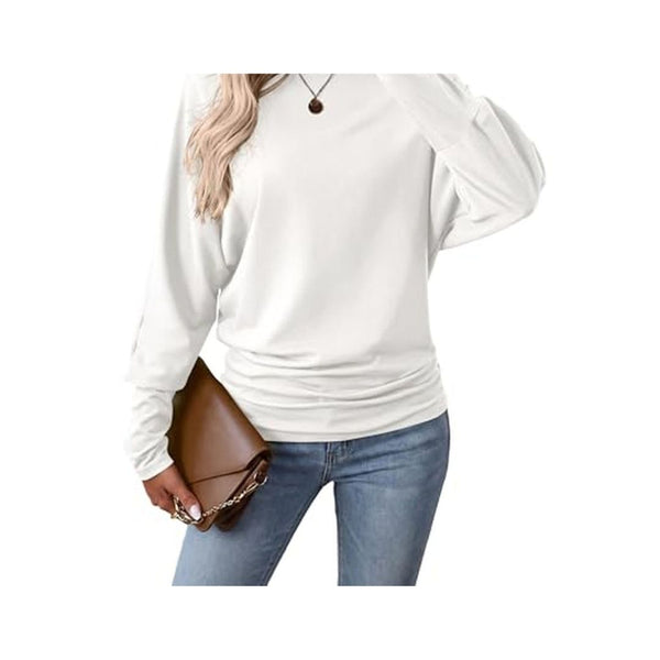 Long Sleeve Batwing Draped Top (8 Colors)