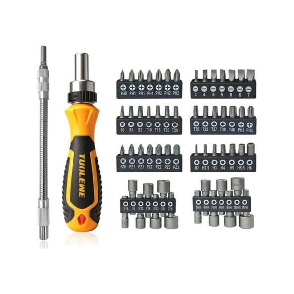 58-in-1 Ratcheting Screwdriver Set With Flexible Shaft