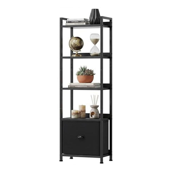 5 Tier Bookshelf with Fabric Drawer