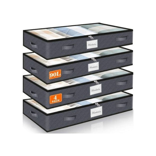 4-Pack 90L Under Bed Storage Bags