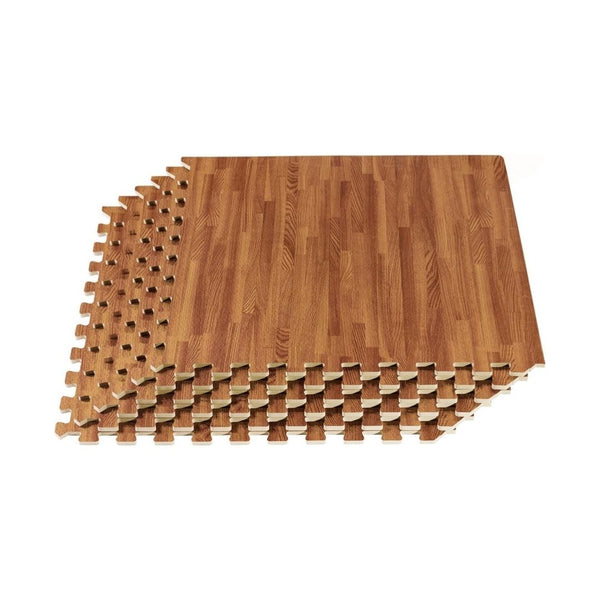 16 Sq Ft Forest Floor Interlocking Wood Grain Foam Flooring