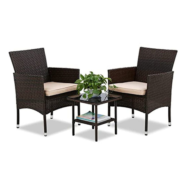 3 Piece Outdoor Wicker Patio Furniture Set
