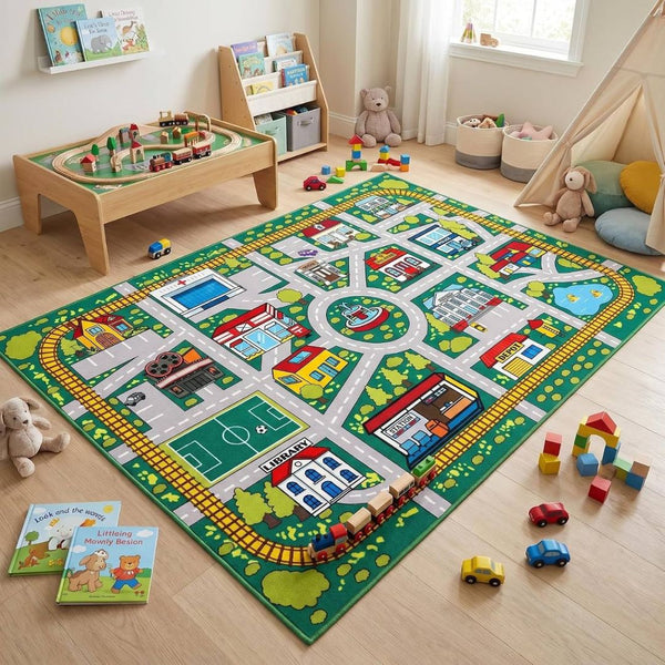 3 x 5 Ft Kids Traffic Road Rug
