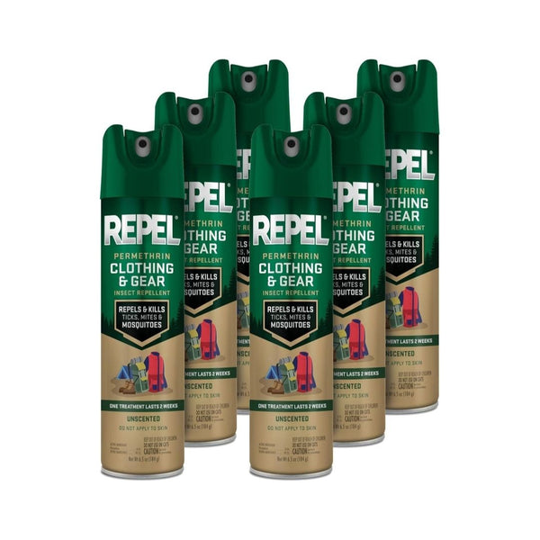 6-Pack Repel Permethrin Clothing & Gear Mosquito & Insect Repellent