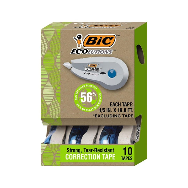 10-Count BIC Ecolutions Wite-Out Brand Correction Tape