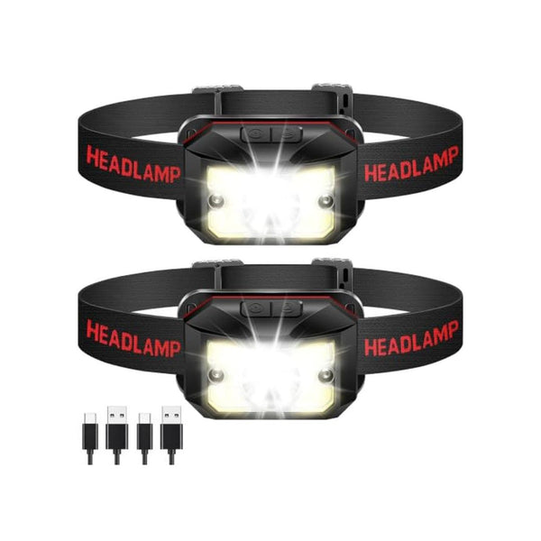 2 Pack Rechargeable LED Headlamp Set