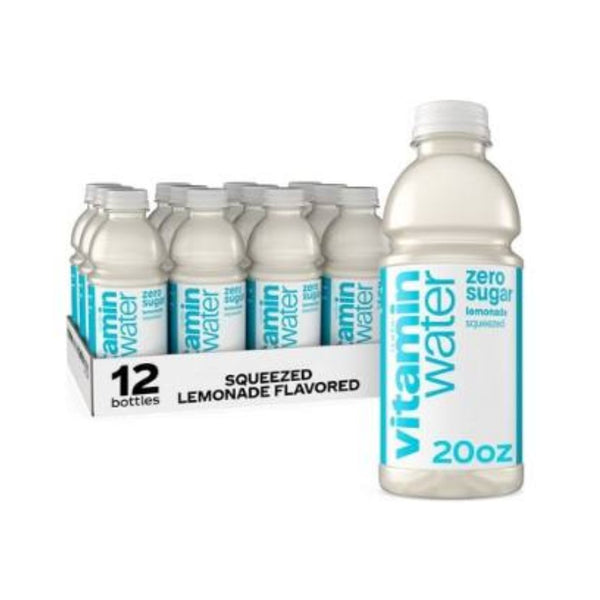 12 Bottles vitaminwater Zero Sugar Squeezed Lemonade