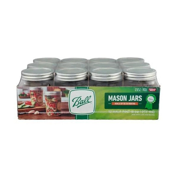 12 Pack Ball 8 oz Regular Mouth Mason Jars
