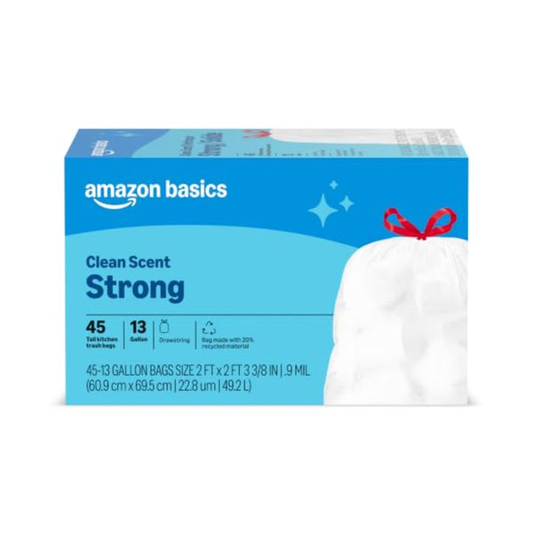 45 Count Amazon Basics Trash Bags