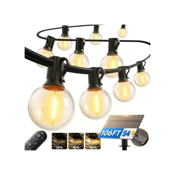 100ft Solar LED String Lights With Remote & Timer