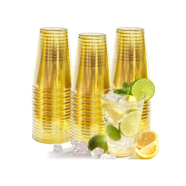 50 Pack Disposable 12 oz Plastic Cocktail Cups