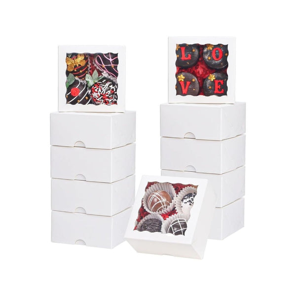 40-Pcs 4x4x2 Inch Pastry Boxes with Window