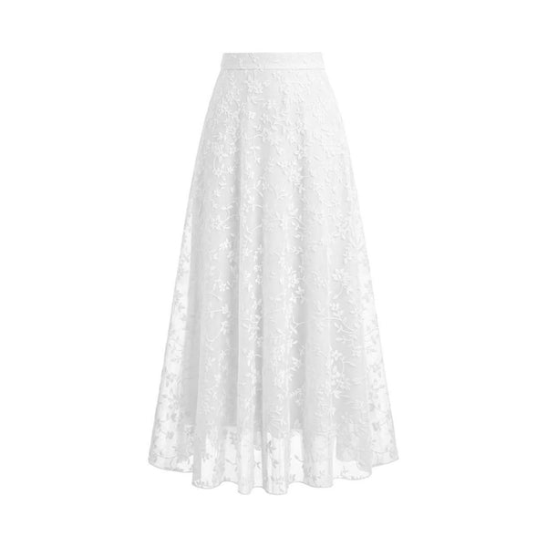 Womens Floral Mesh Maxi Long Tulle Skirt (8 Colors)
