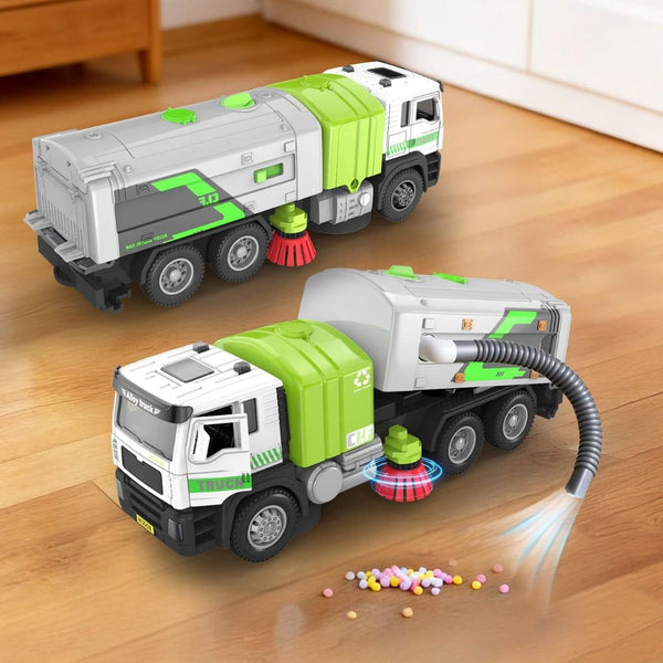 Rechargeable Die-Cast Garbage Truck Toy with Lights & Sounds