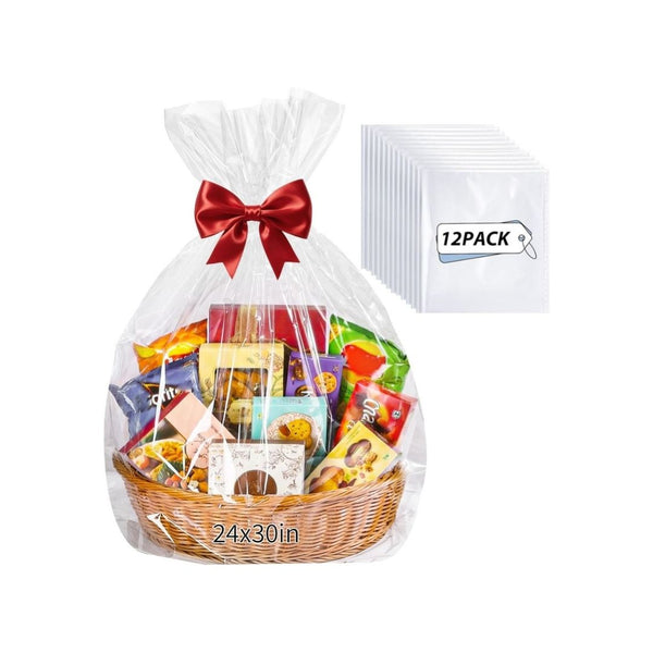12-Pcs Clear Cellophane Gift Bags