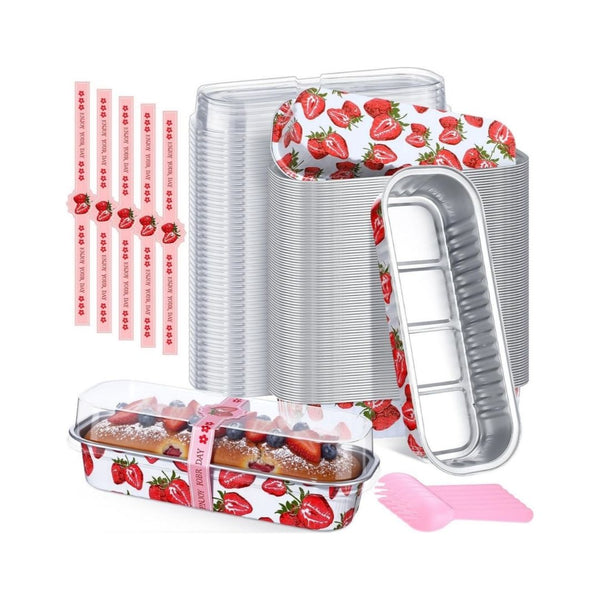 80 Pcs Mini Loaf Pans with Lids Spoons