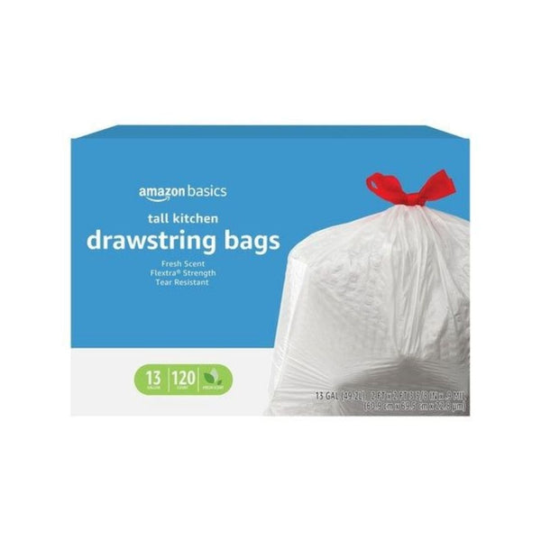 120 Amazon Basics 13 Gallon Flextra Strength Trash Bags
