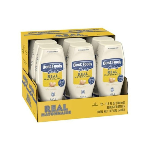 12-Pack Best Foods Real Mayonnaise Squeeze Bottles