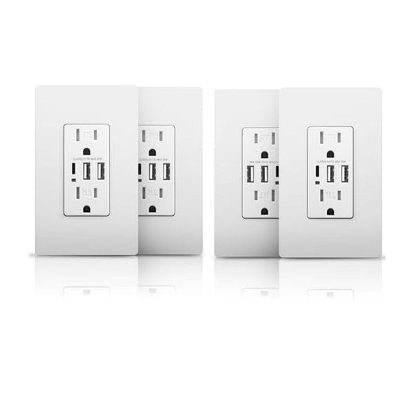 4 Pack 30W USB C Wall Outlet Receptacles