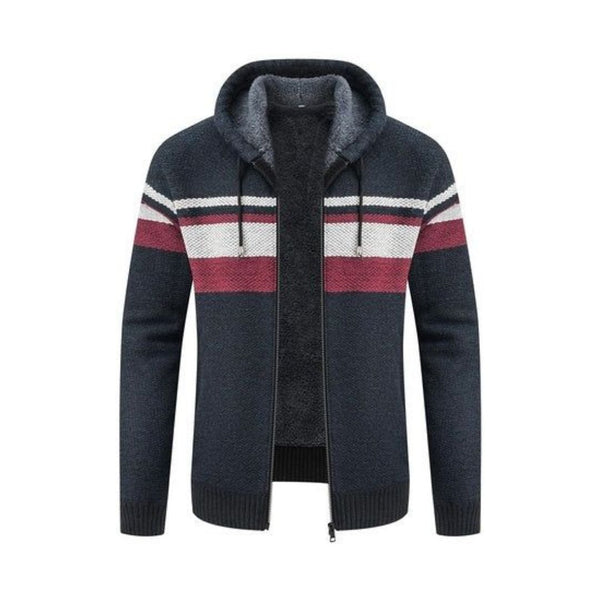 Men's Sherpa Lined Full Zip Knit Cardigan Sweater (7 Colors)