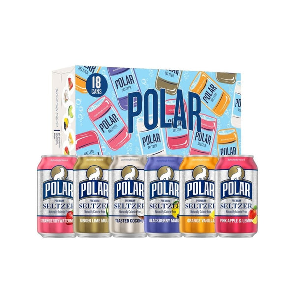 18 Cans Polar Seltzer Water Sampler Variety Pack
