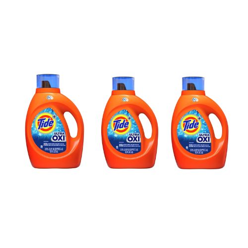 3 Bottles of Tide Ultra Oxi Laundry Detergent Liquid Soap, High Efficiency (He)