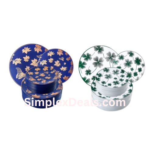 102 Piece Plastic Party Plates