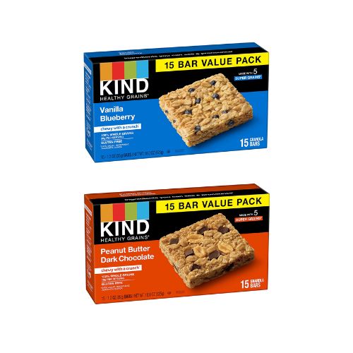 60 KIND Healthy Grains Peanut Butter Dark Chocolate or Vanilla Blueberry Bars