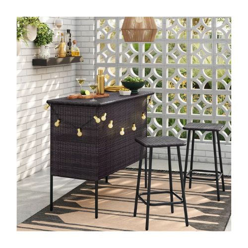 3pc Wicker Store & Serve Bar Set