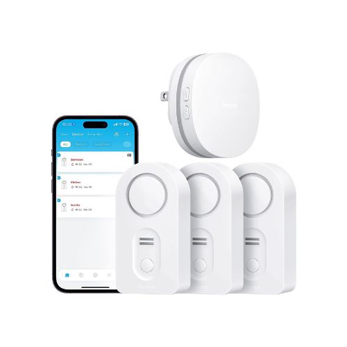 Govee WiFi Water Sensor 3 Pack Water Leak Detector With Adjustable Alarm And App Alerts