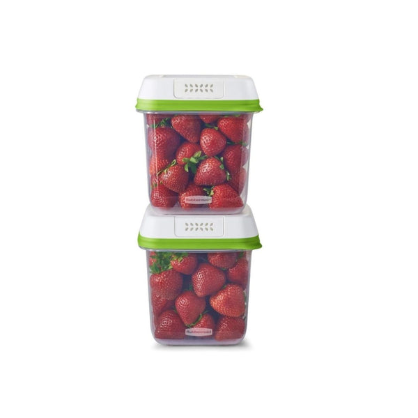 Rubbermaid FreshWorks Saver, Medium Produce Storage Containers (2-Pack, 7.2 Cup)