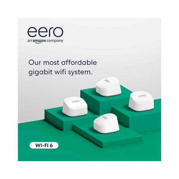 Amazon eero 6+ mesh Wi-Fi system | Fast and reliable gigabit speeds |
