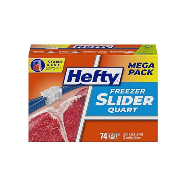 Hefty Slider Freezer Storage Bags (Quart Size, 74 Count)