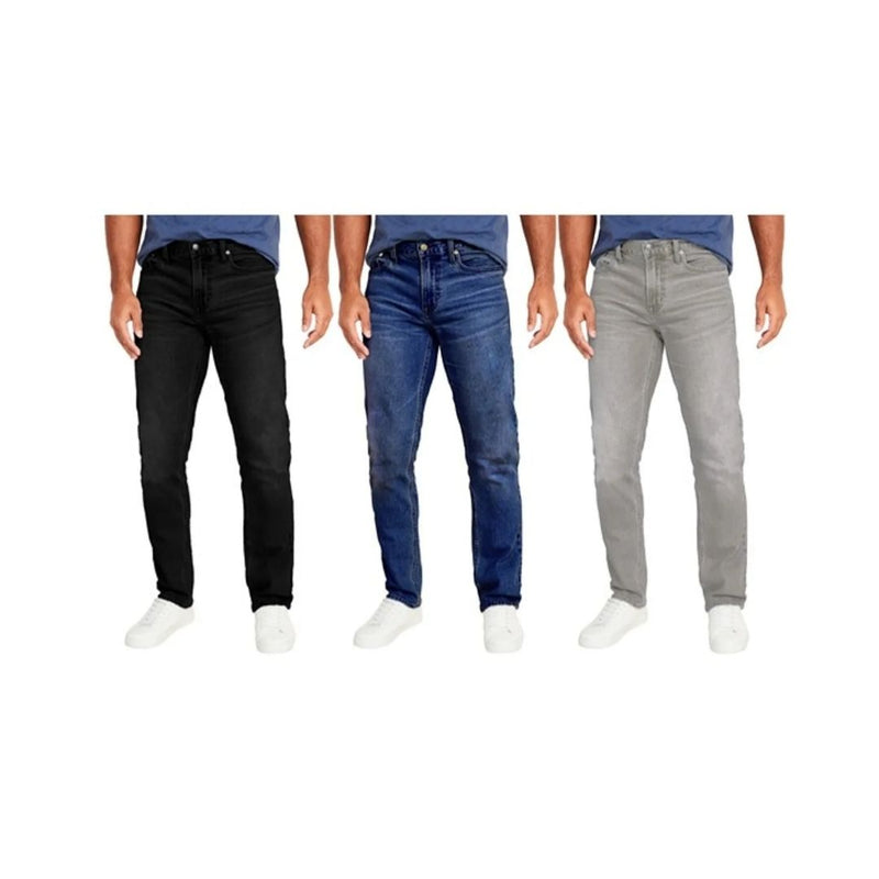 3-Pack Men's Stone Washed Stretch Denim Jeans