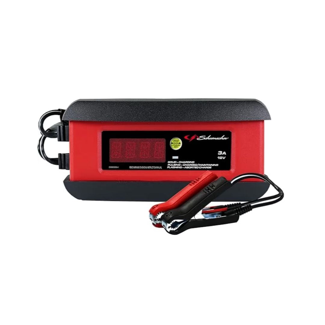 Schumacher 12V 3 Amp Fully Automatic Battery Charger, Maintainer, and