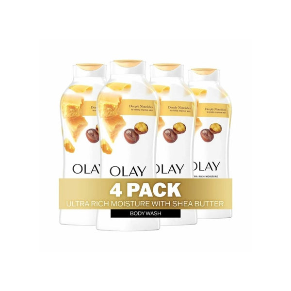 4 Bottles Of Olay Ultra Rich Moisture Body Wash with Shea Butter