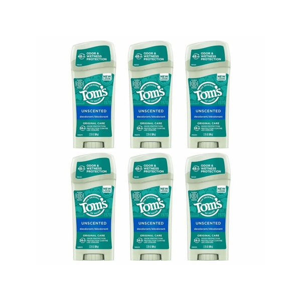 6-Pack Tom’s of Maine Original Care Natural Deodorant, Unscented
