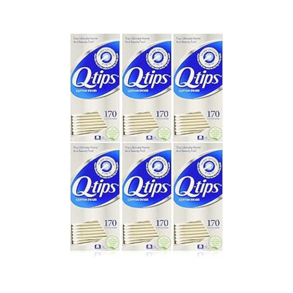 6-Pack Q-Tips Cotton Swabs, 170 Count Each