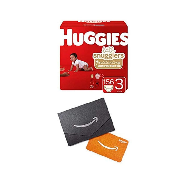 312 Huggies Little Snugglers Size 3 Baby Diapers And $20 Amazon Gift Card