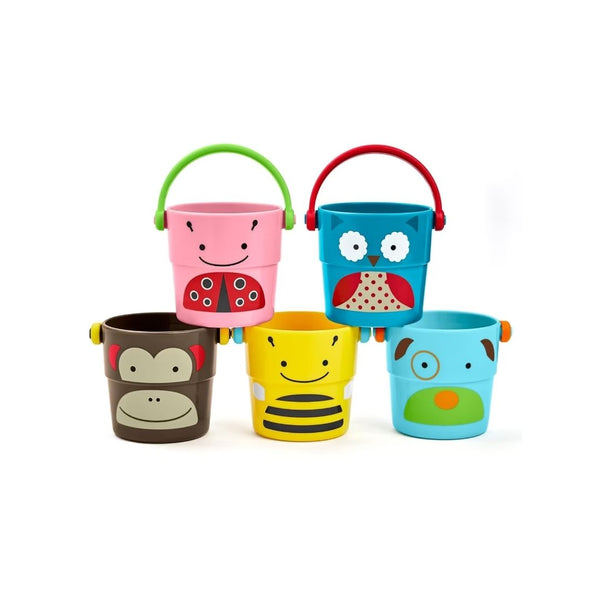 Skip Hop Baby Bath Toy, Zoo Stack & Pour Buckets